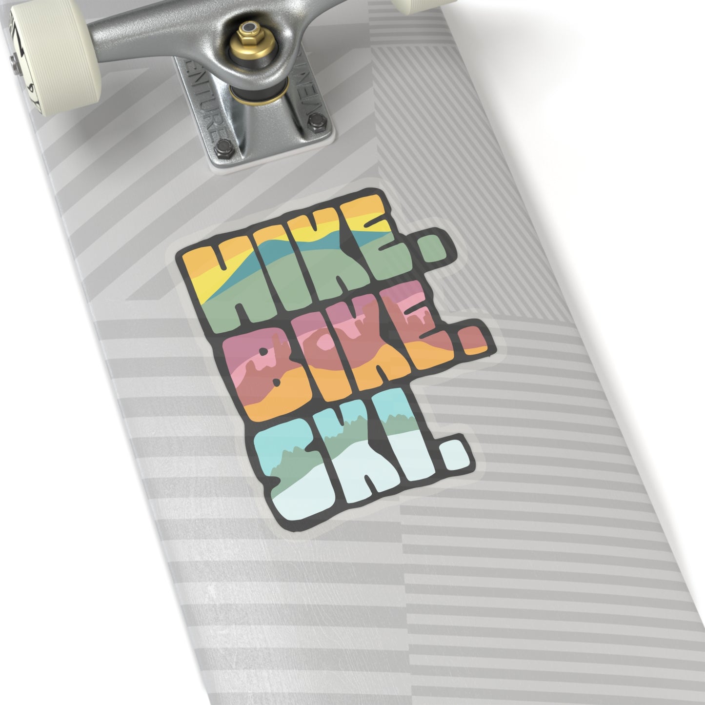 Hike. Bike. Ski. Kiss-Cut Stickers