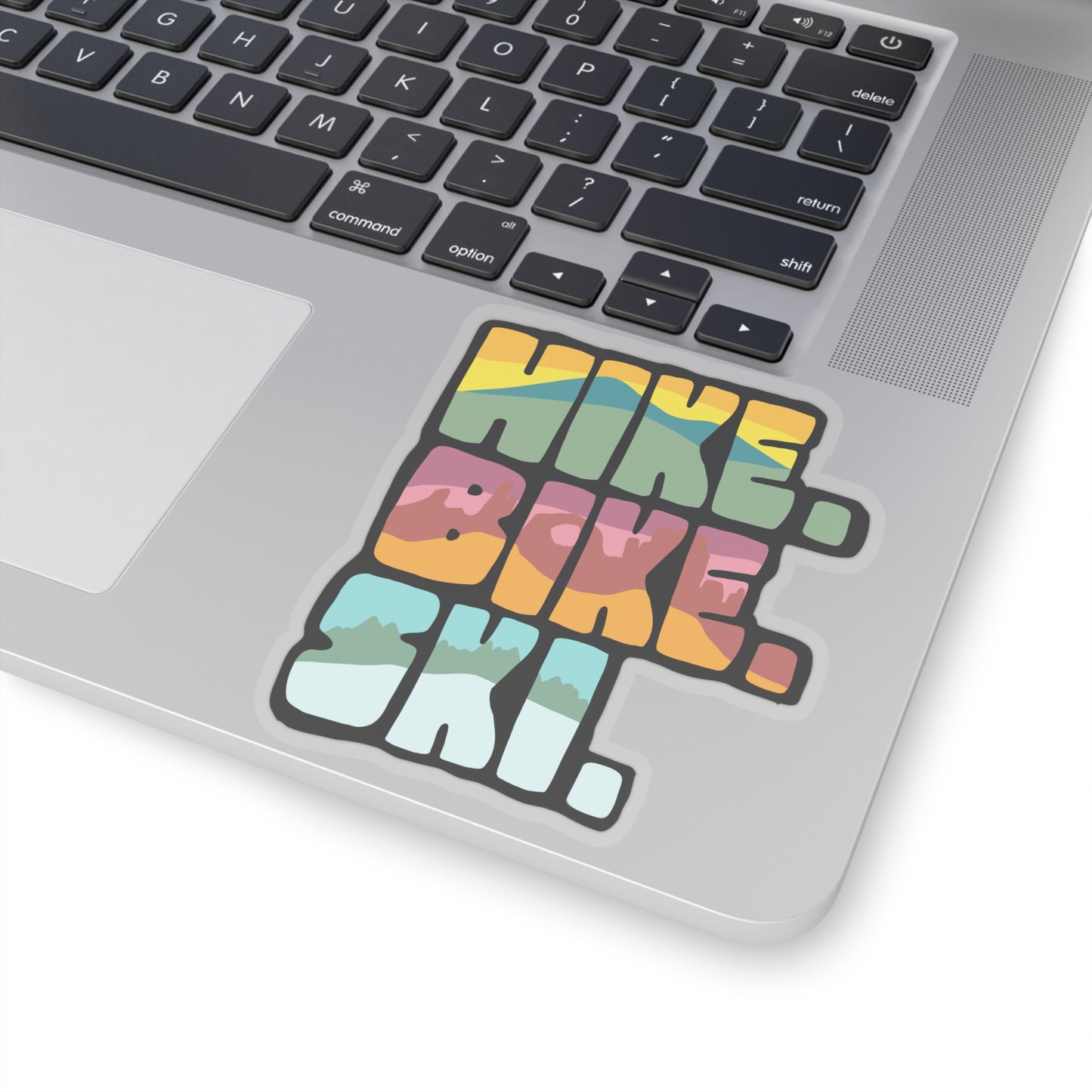 Hike. Bike. Ski. Kiss-Cut Stickers