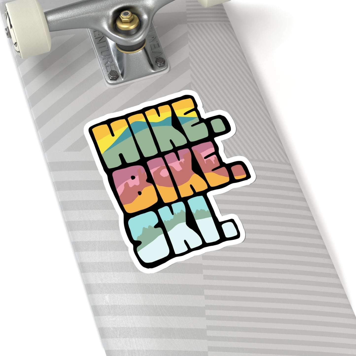 Hike. Bike. Ski. Kiss-Cut Stickers